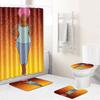 African Woman Digital Printing Creative Shower Curtain Floor Mat Set Bathroom Carpet