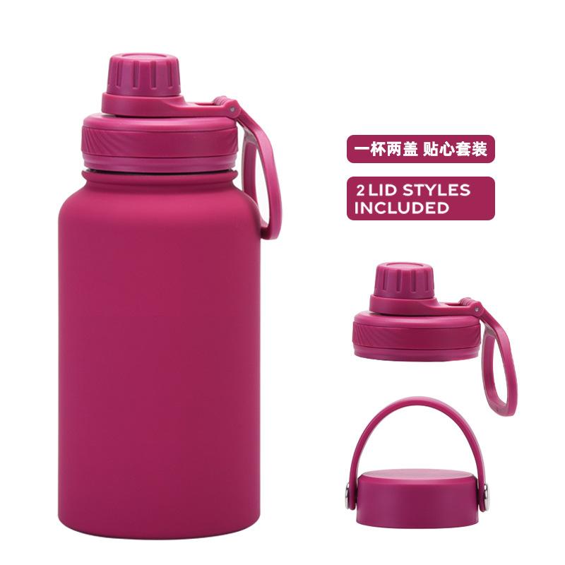 Ein Becher mit Doppelwand 650 ml Edelstahl Thermosbecher Große Kapazität Wasserbecher Tragbar Outdoor Doppelwandig Trinkflasche Sportkessel