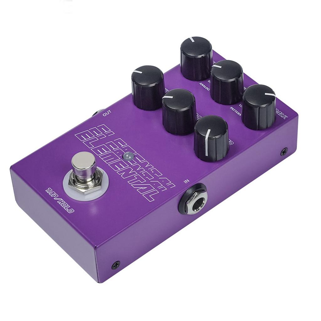 Digital Delay Pedal with 9 Effects Knob Control Guitar Pedal 6.35mm Input Output Metal Case DC9V Type C Power Supply