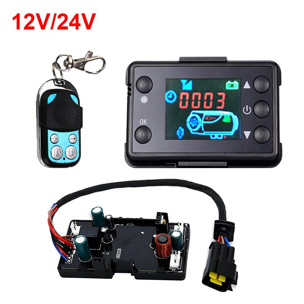 12V LCD Dieselheizungs-Controller Monitor + 4-Tasten Fernbedienungs-Kit - Auto/LKW/Wohnmobil Standluftheizungssystem Schalter & Digital