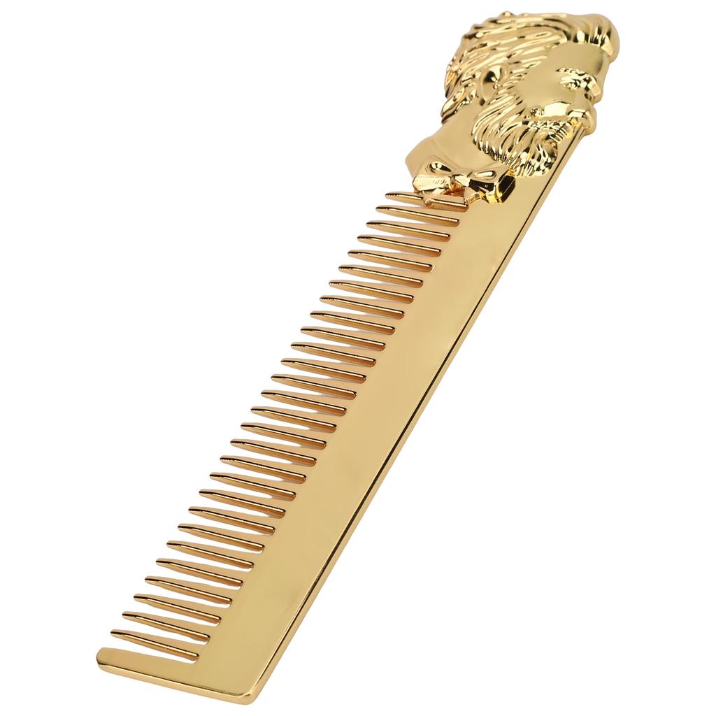 Pettine per Capelli e Barba in Lega di Zinco Portatile Incisione Tridimensionale Vintage per Salone di Bellezza Casa