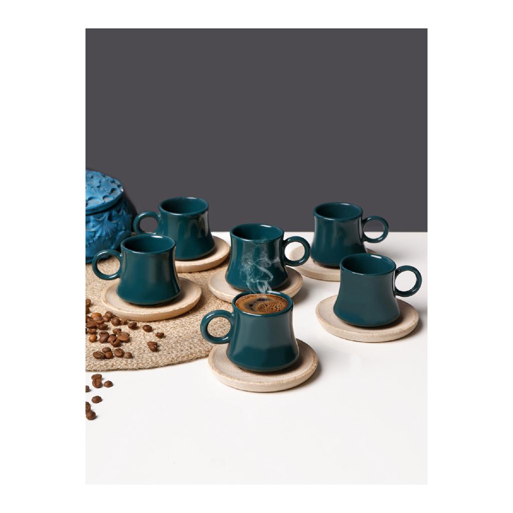 Green Largi Coffee Set For 6 People