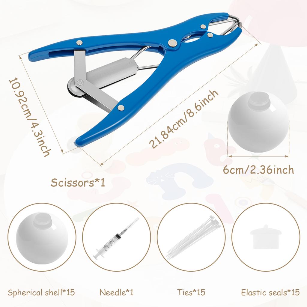 15Pcs DIY Stress Ball Kit Blank Pressure Ball Skin DIY Kit with Expander Tool Make Your Own Stress Toy for Adults Beginners
