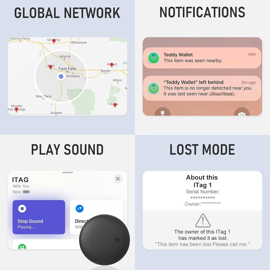 GPS Tag Air Tracker Smart Bluetooth Tracker Keys Finder Item Locator SmartTag Phone Finder for Apple Find My (Only iOS)