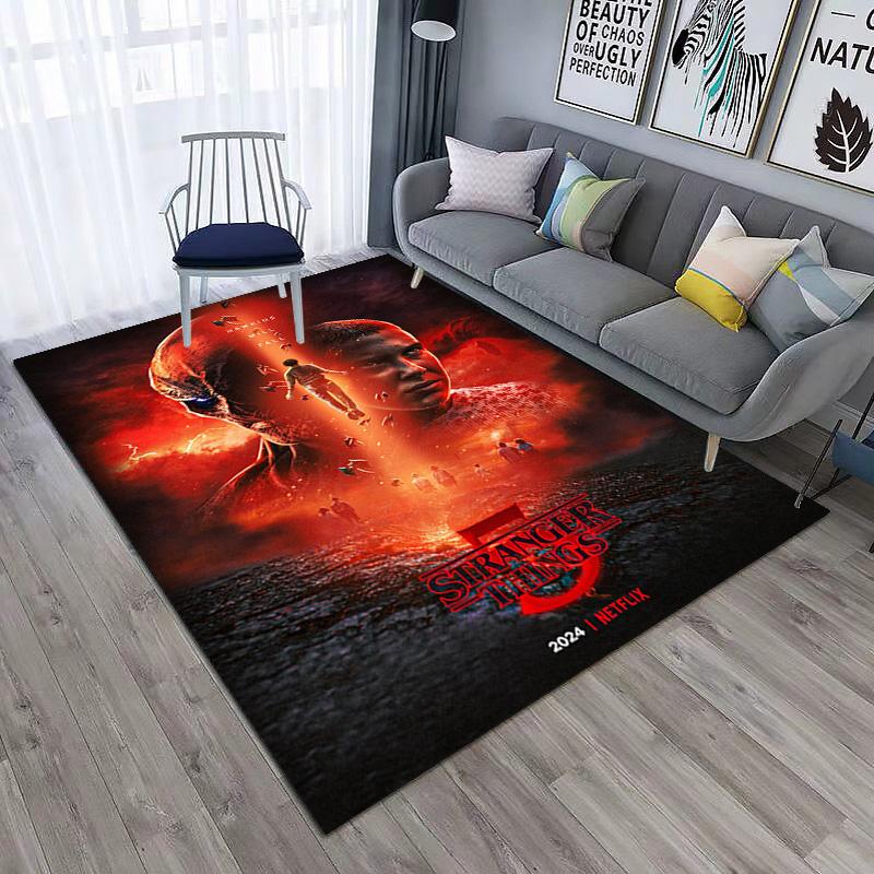 Halloween horror horror theme Stranger Things carpet home living room decoration table and chairs anti slip door mat outdoor picnic mat carpet A6