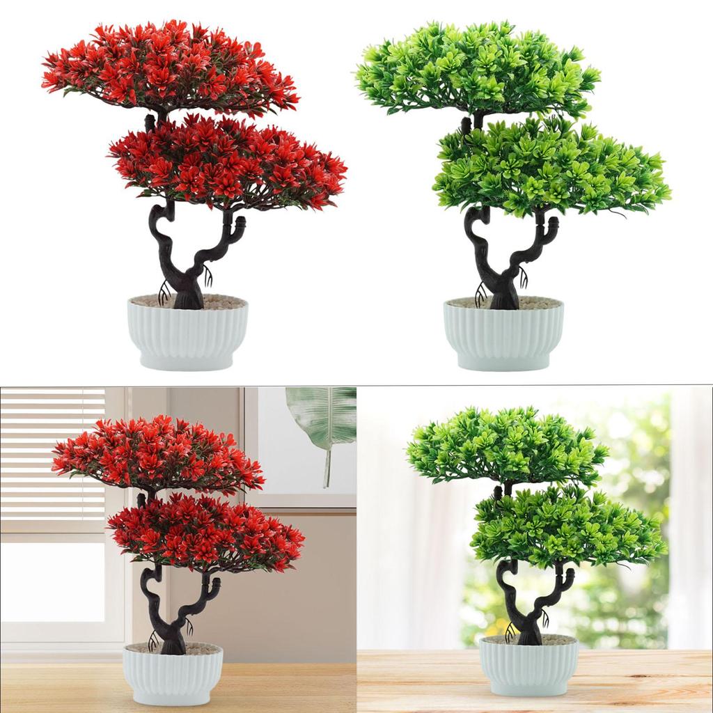 Artificial Bonsai Tree Small Fake Plant Realistic Plastic Desk Plant for Living Room Window Shop Display