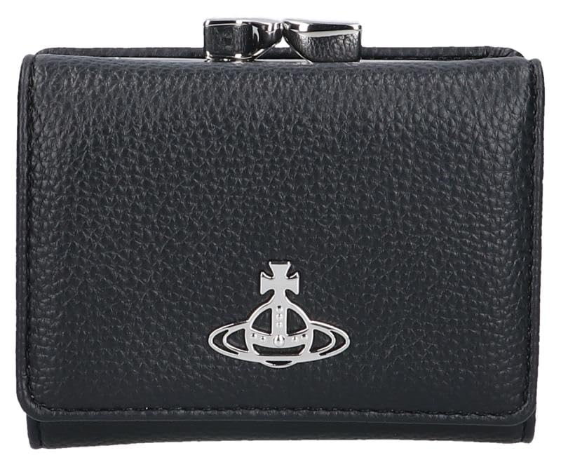 Vivienne Westwood PU Grain Small Frame 5115002NW S000D N403 Black Tri-fold Wallet, Wallet, [Used]