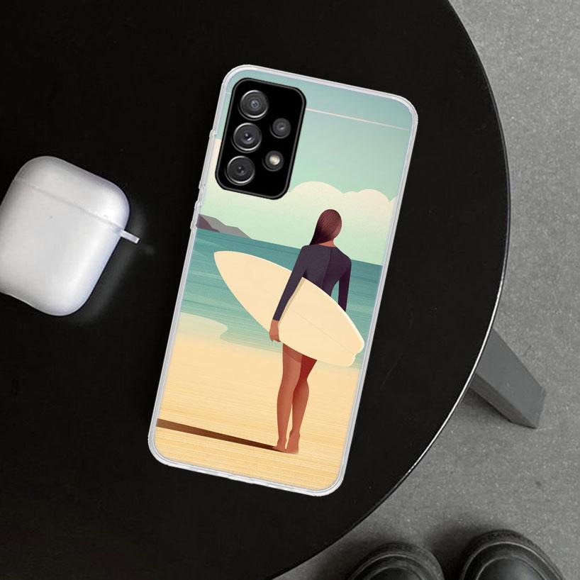 Surf Board Aesthetic Phone Case for Samsung Galaxy A17 A16 A26 A36 A56 A57 A37 A15 A25 A35 A55 A14 A24 A34 A54 A13 A23 A33 A53 G