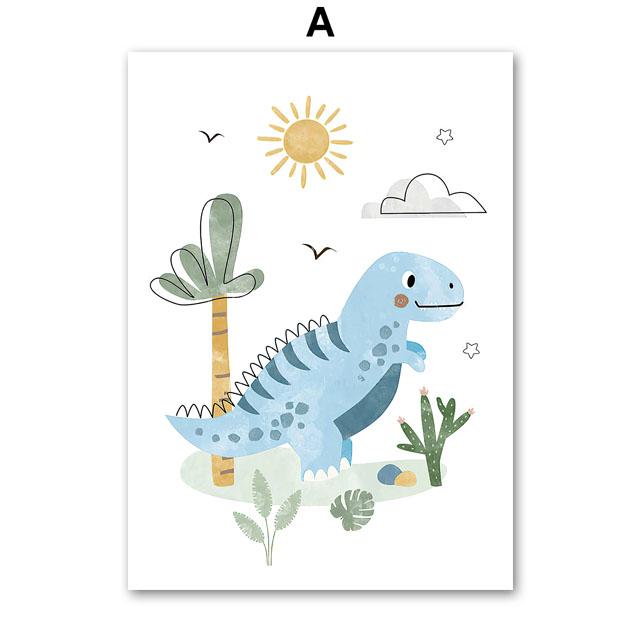 T-Rex Triceratops Brachiosaurus Dino Wall Art Canvas Painting Nordic Dinosaur Posters And Prints Pictures Baby Kids Room Decor