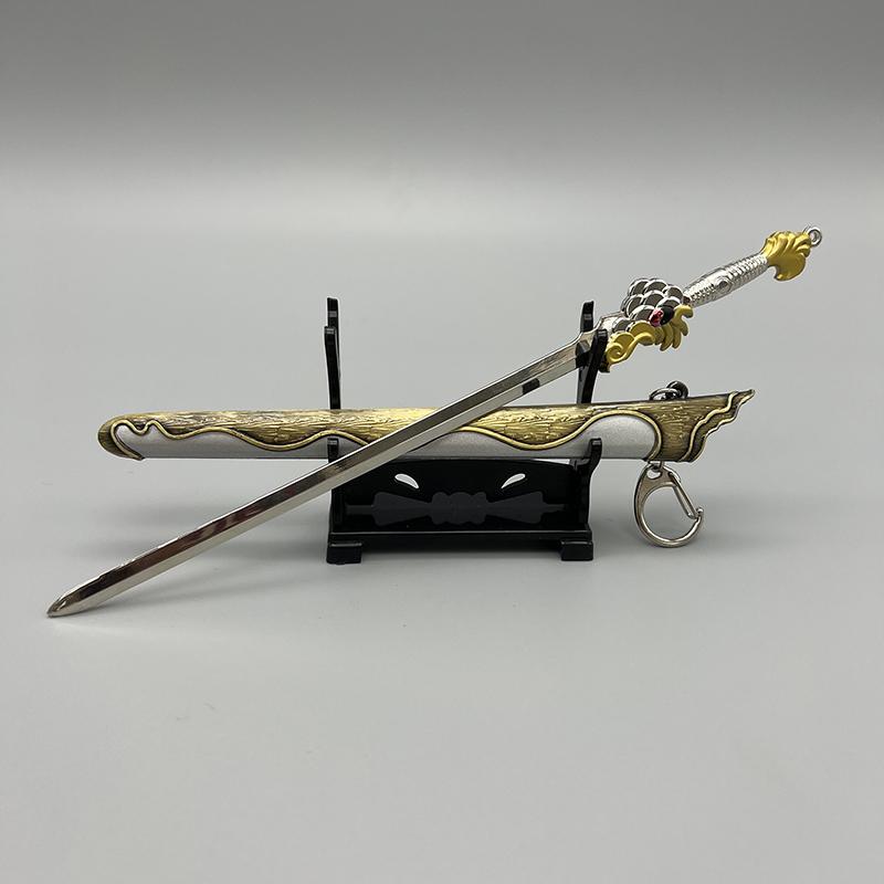 22cm Heaven Sword Full Metal Ancient Chinese Famous Melee Model Replica 1:6 Equipment Retro Accessorie Toy for Boy Crafts