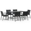 VidaXL Ensemble à manger de jardin 7 pcs coussins résine tressée acier 3186980