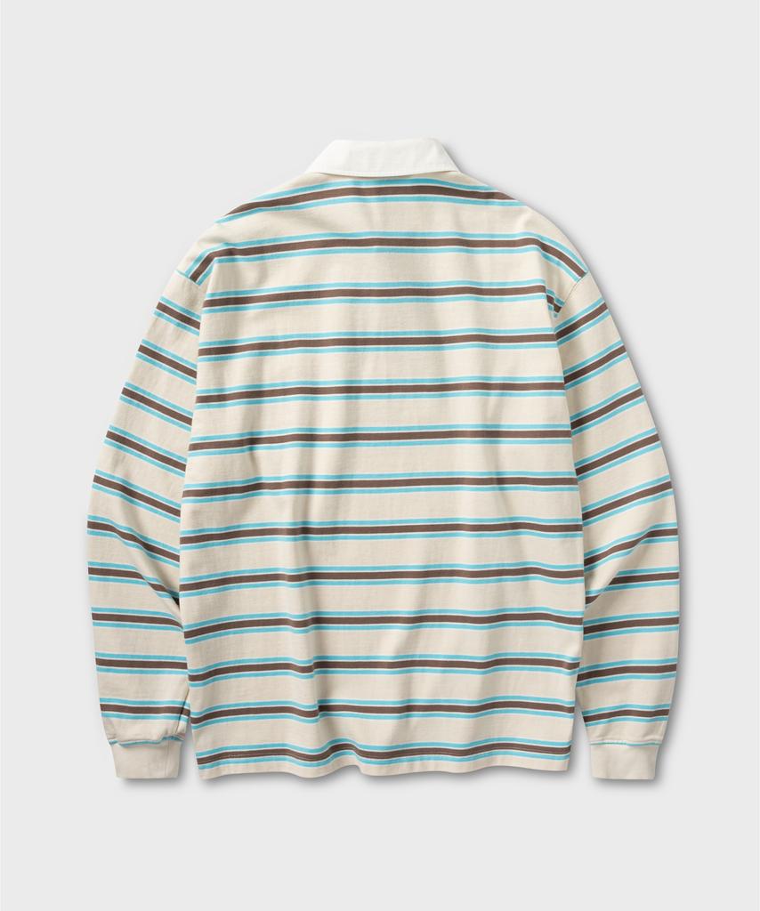 NONBLANK Striped Rugby T-Shirt_Beige