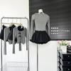 Set de două piese pentru femei de toamnă, top cu șalter, modă coreeană, Gyaru, cu mânecă lungă, crop tops, tricouri Y2k Streetwear Tricouri Coquette Girl Nou