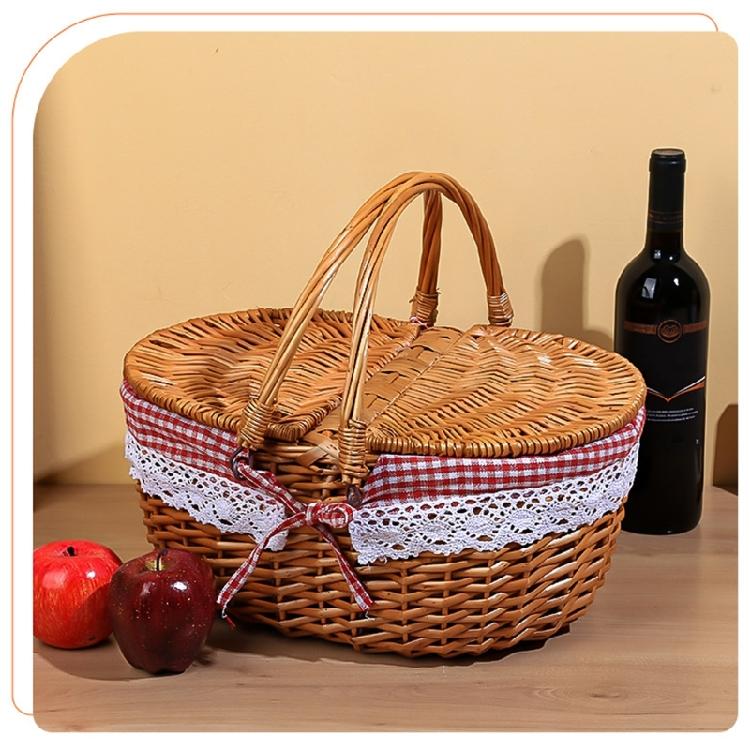 Shopping Storage Hamper Basket Handle Picnics Bag Willow Weaving Storage Hamper for Quality Lifestyle Seekers