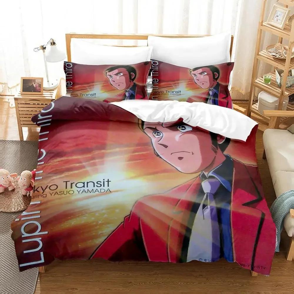 3DAnime Lupin The Third Mine Fujiko Bedding Set Duvet Cover Bed Set Quilt Cover Pillowcase Comforter King Queen Size Boys Adult