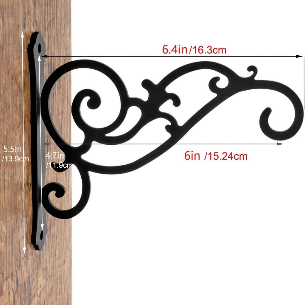Wrought Iron Wall-Mounted Flower and Wind Chime Hanger