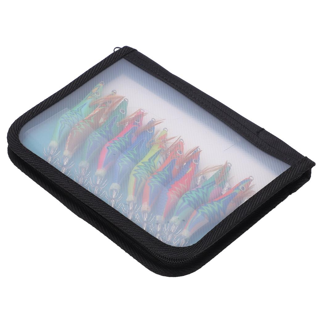 Squid Jig Fishing Baits with 3D Lifelike Eyes Outdoor Luminous Tail Saltwater Shrimp Lures2.5#