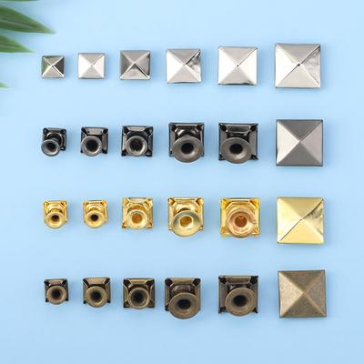 50Sets Fashion Shoes Bag Decor Garment Aceessories Fix Studs Cloth Button Square Rivets Metal Spikes