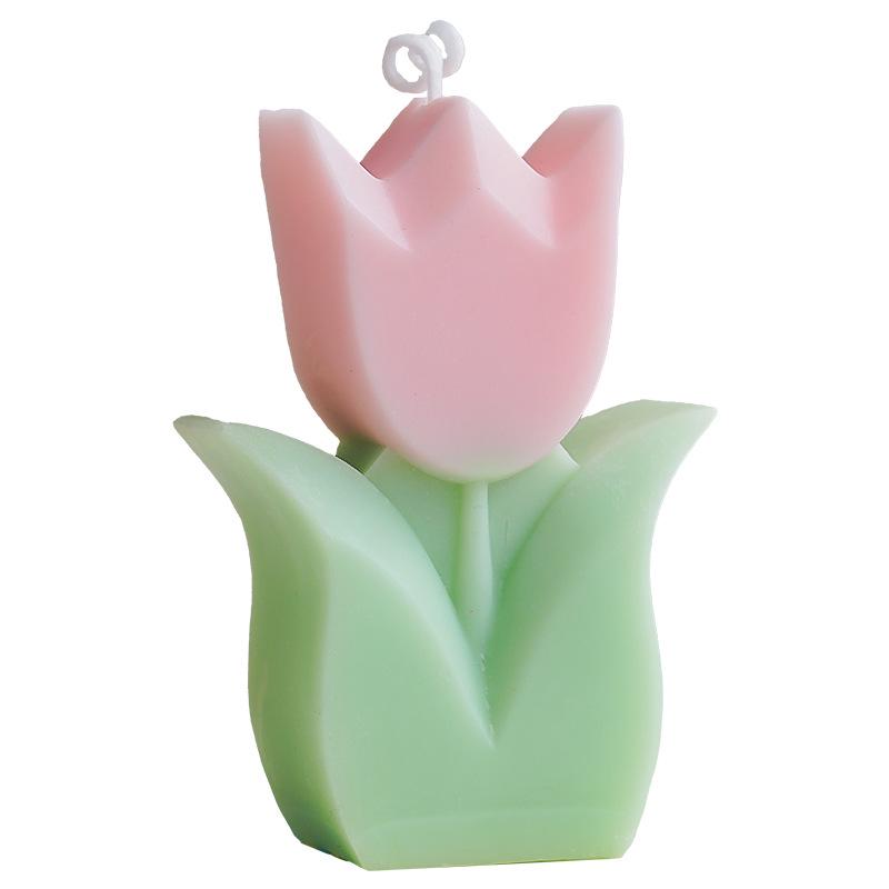 Tulip Flower Shaped Scented Candle - Handmade Teacher's Day Gift Fragrance