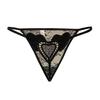 Women's Sexy Lace Underwear G-string T-back Thong Transparent Lingerie with Bow Detail Cute Pearls Embellished Back Bow Panties