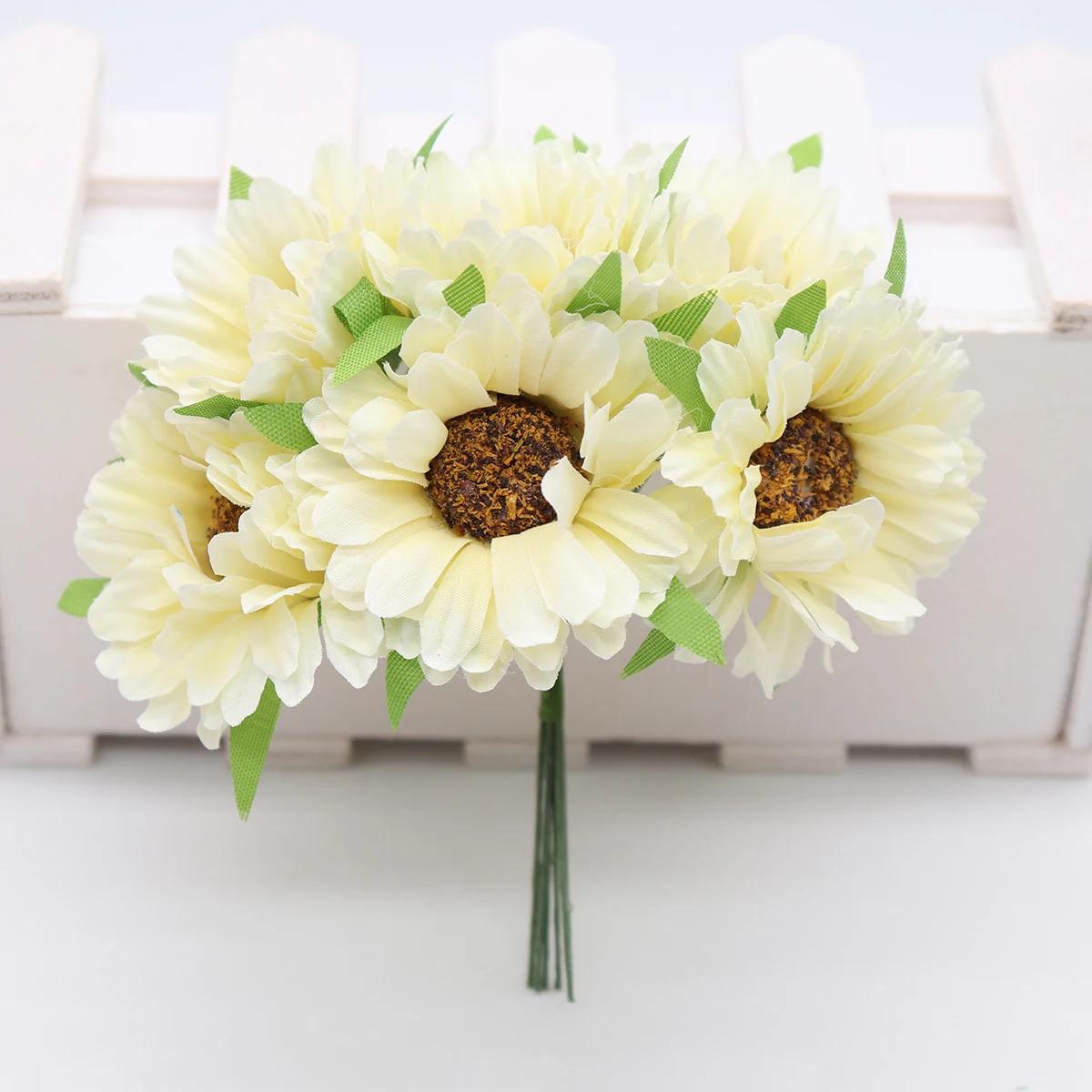 

36pcs Handmade Gerbera Fashion Home Garden Bride Diy Wreath Material Wedding Banquet Decoration Artificial Flower Scissors Crown