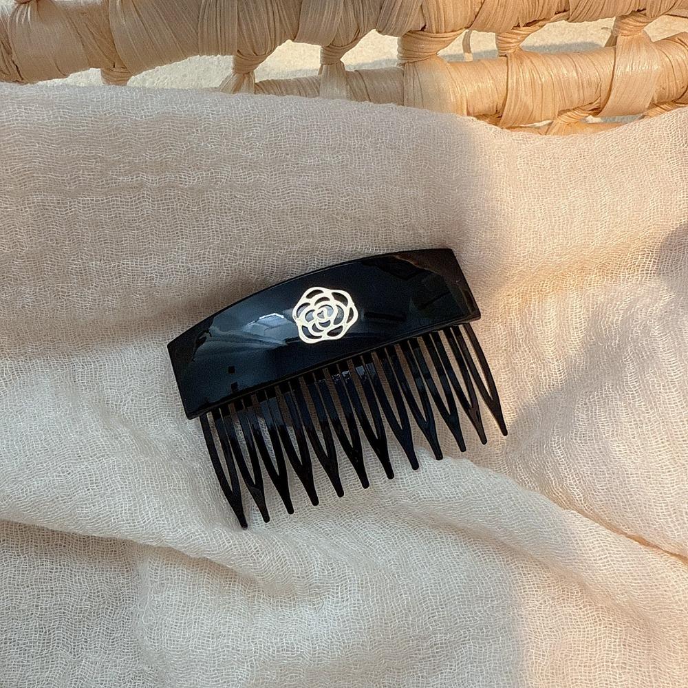 

Fixed Combs Hair Comb Hairpin Teeth Flower Side Clip Cute Anti Slip Bangs Clip Girl чорний