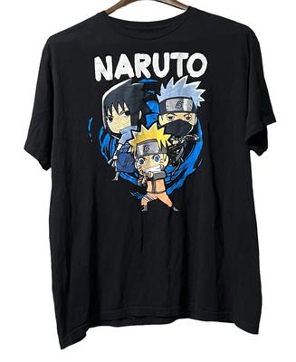 Naruto Shippuden T- Shirt Size XL Kakashi Sasuke Chibi Retro Manga Anime Cartoon Unisex T-Shirt