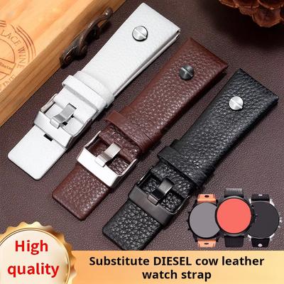 22mm 24mm 26mm 28mm 30mm 32mm Rindslederarmband für Diesel Uhr DZ4318 4386 4323 Uhrenarmband Herren Große Größe Echtes Lederarmband