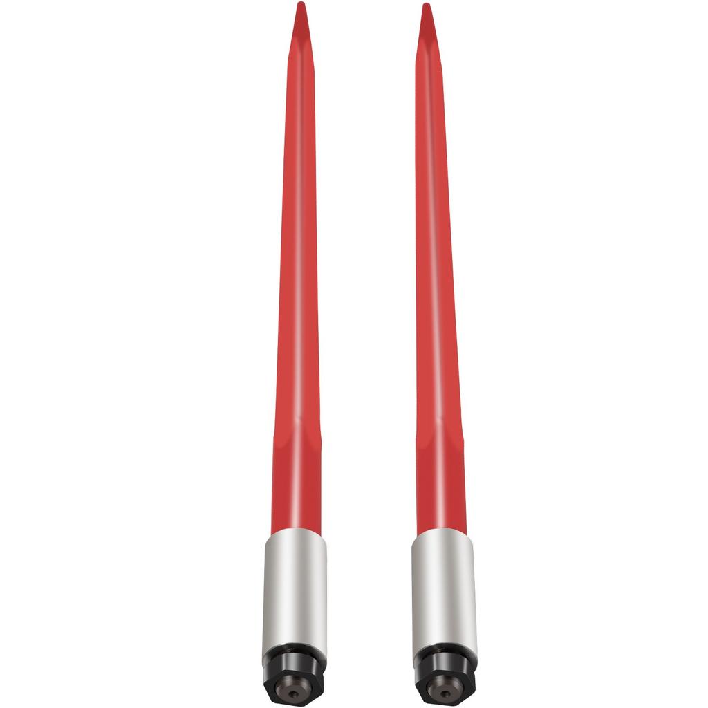 VEVOR Pair Hay Spear 39" Bale Spear 3000 lbs Capacity, Bale Spike Quick Attach Square Hay Bale Spears 1 3/4", Red Coated Bale Forks