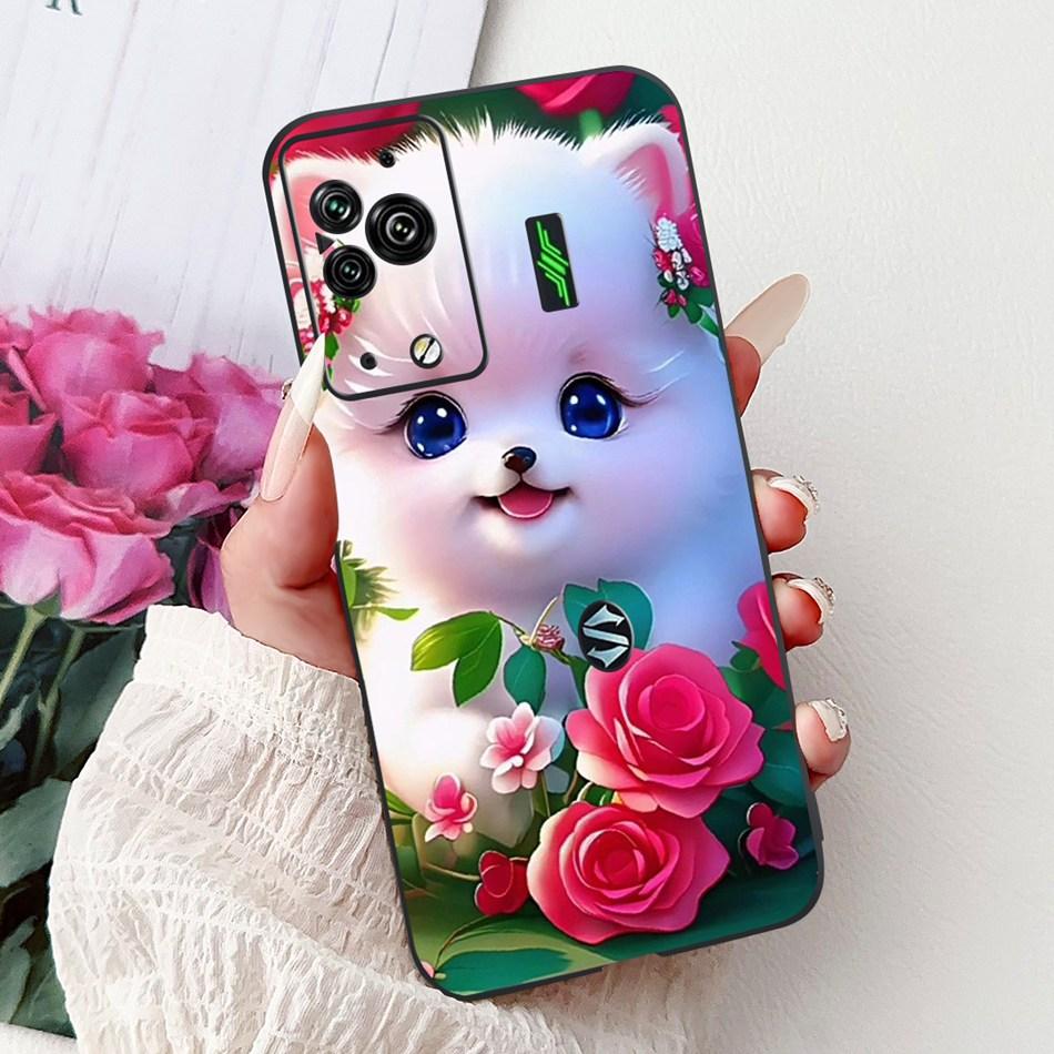 Per Xiaomi Black Shark 5 Pro Shark5 Custodia per Telefono Black Shark 5 5Pro Elegante Floreale Gatto Dipinto Morbido Silicone TPU Custodie