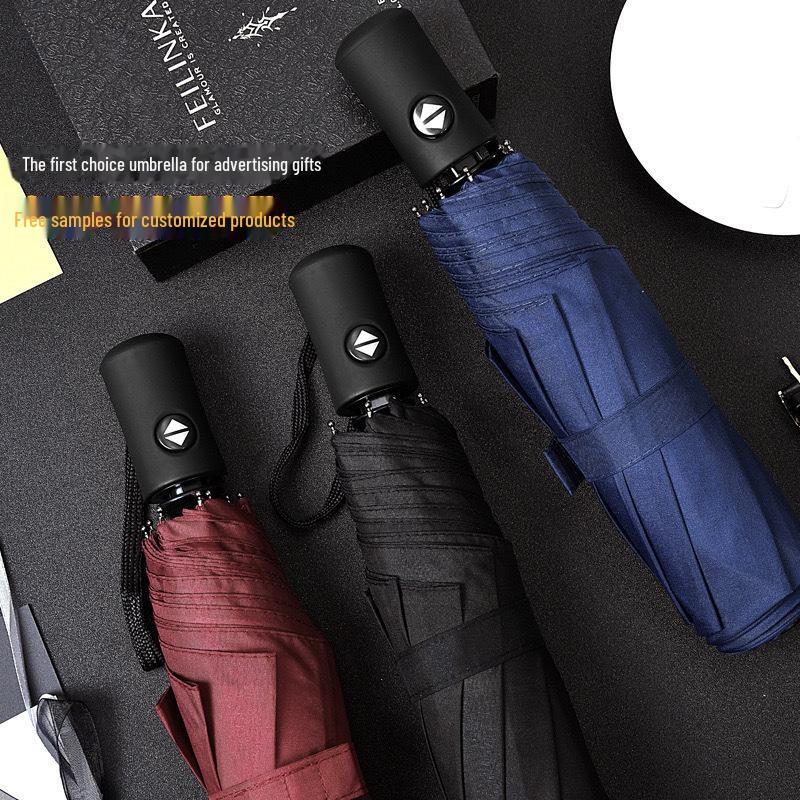 Black Anti-UV Auto-Open Business Gift Umbrella with 8 Ribs