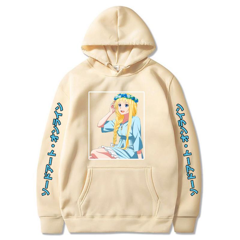 Anime Sword Art Online Clothes Yuuki Asuna Print Hooded Men Women Oversized Hoodies Casual Streetwear Harajuku Unisex Sweatshirt