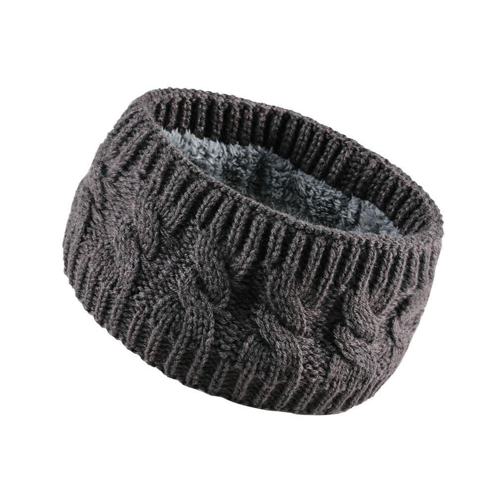 

Красочная грелка для ушей на флисовой подкладке, широкие повязки для волос, модные плетеные повязки на голову, аксессуары для волос темно-серого