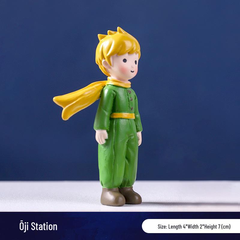 Prince Cute Handmade Fox Mengli Doll Resin Ornament - Birthday Cake or Desktop Decoration