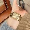 Square Leopard Print Strap Women'S Watch Large Dial Simple Fashion Atmosphere Steel Watch
