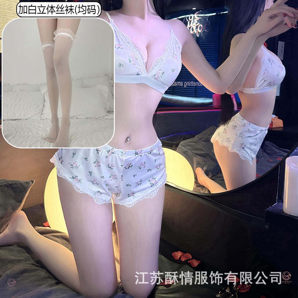 Sexy underwear small floral contrasting lace splicing sexy low-cut pure desire suspender hip lace lace