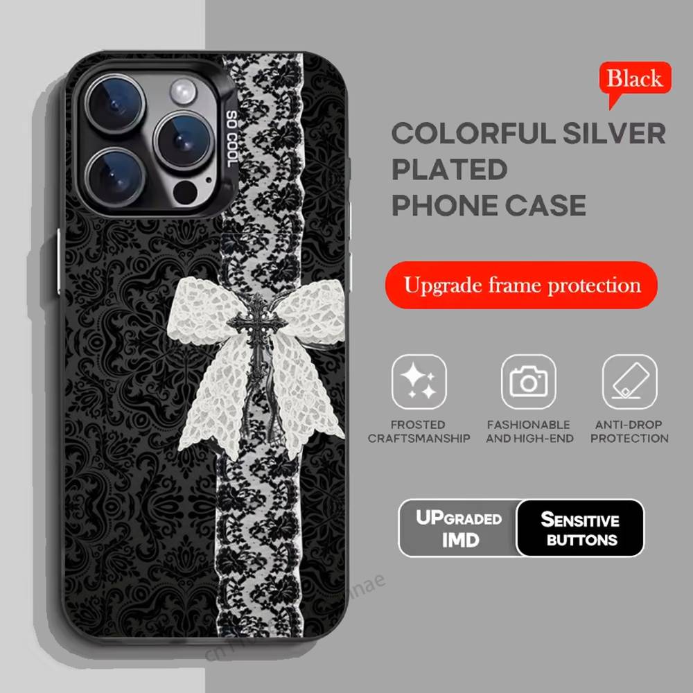 

Black lace print New Hot phone Case for iPhone 17 11 12 Pro Max Plus Mini Air SE 16e 14 15 16 13 Soft Shell iPhone15promax