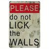 Funny Dont Lick the Wall Metal Sign  Humorous Wall Art for Home Room Bathroom Bar Caf and Farmhouse Deco