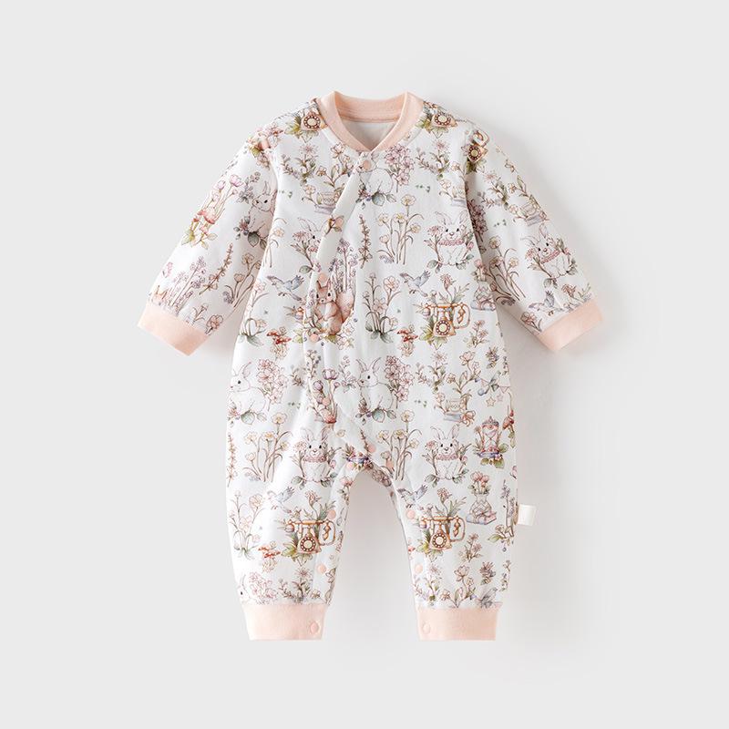 Newborn Baby Thin Cotton Cartoon Long Sleeve Jumpsuit (2-Pack)