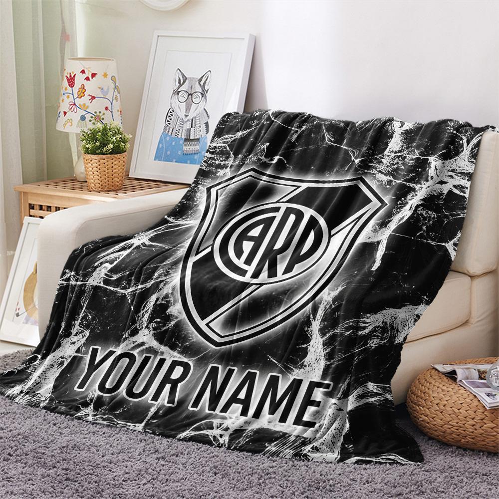 Custom Name River Plate Flannel Blanket, High quality Comfortable for All Seasons, Home Decor, Warmth and Comfort