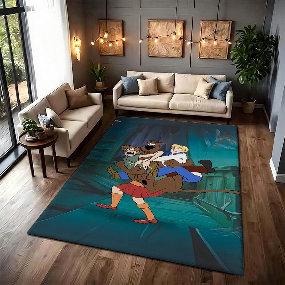 Scoobydoo Gang Together Theme Rug Soundproof Noisereducing Carpet For Living Room Bedroom Office Home Decor Birthday Gift