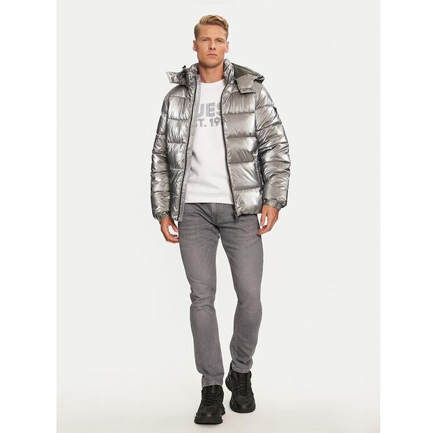 Winter Jacket Guess M4BL46 WGJT0 Silver Regular Fit