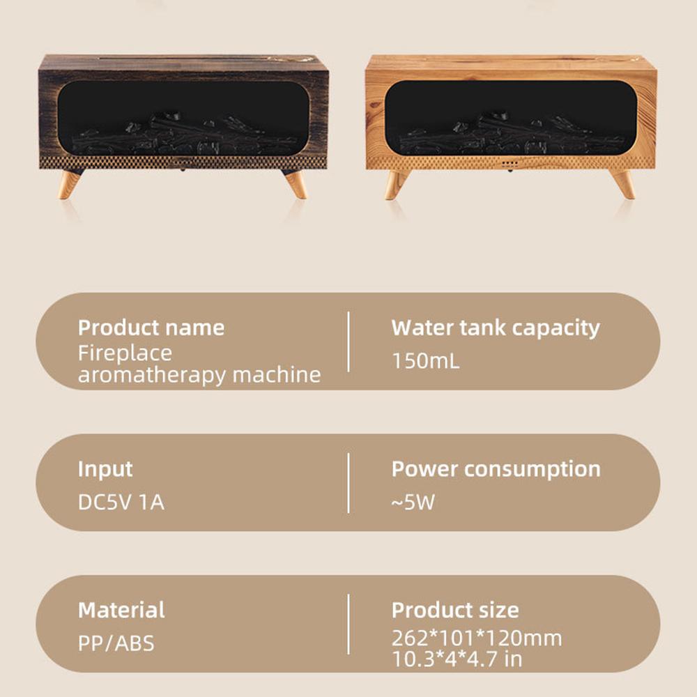 Xiaomi 3D Simulation Fireplace USB Aromatherapy Diffuser with Mood Night Light, Ultrasonic Humidifier & Essential Oil Diffuser for Home