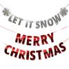 Christmas Day Banner Merry Christmas Red Letter Light Board Pulling Flag Snowflake Latte Custom