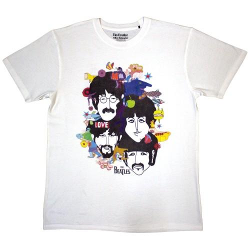 The Beatles Unisex Adult Yellow Submarine Heads Collage Back Print T-Shirt