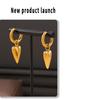 Heart Buckle Earrings: Retro 18k Gold-Plated Titanium Steel Design for Women