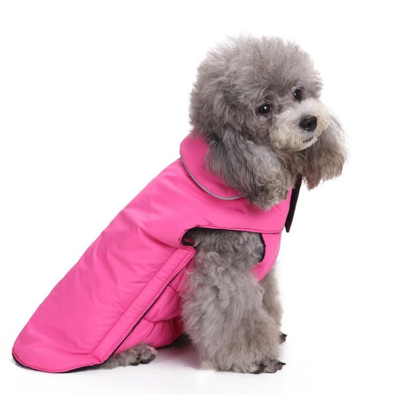 Winter Thickened Reflective Reversible Dog Jacket Pet Cotton Coat Warm Clothing Small Medium Large Dogs