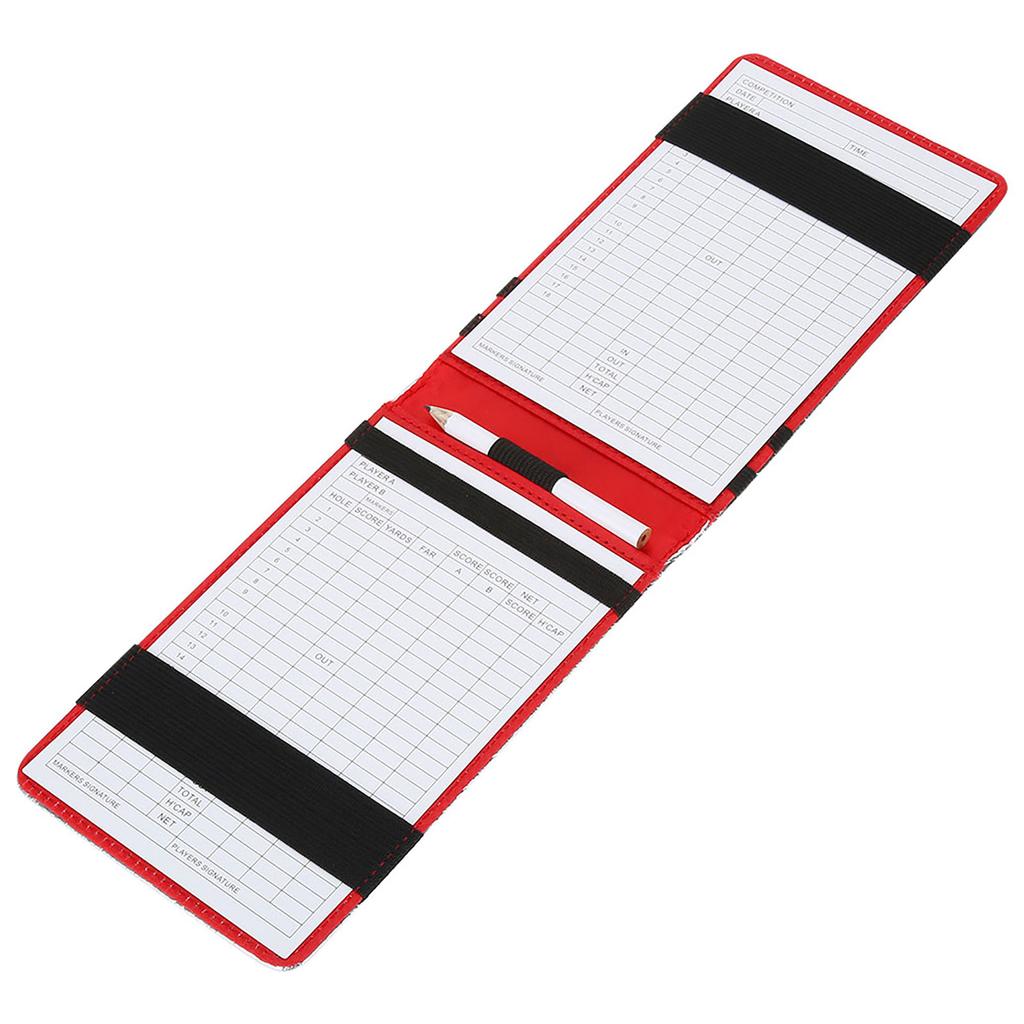 PU Golf Score Counter Keeper Card Holder Gift Sports Accessories with Pencil (Silver)