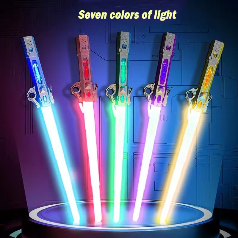 Retractable Lightsaber with USB Charging Finger-twisting Laser Sword Flash Light Sound Role Playing Props Children's Toys Gifts
