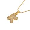 ZHUKOU high quality crystal brass gold letter necklace for ladies good friends couple birthday gift model: VL34